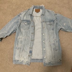 American Eagle Boyfriend long denim jacket